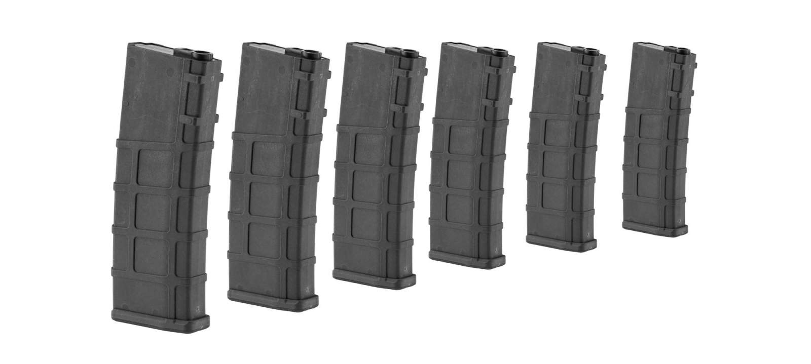 Photo Airsoft Magazine Real Cap 30 rds for M4 AEG Polymer Black - Pack of 6 pcs